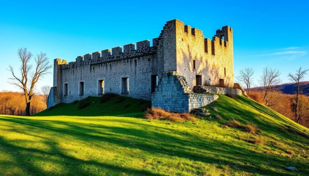 Image of Ha Ha Tonka State Park's castle ruins on a sunny day