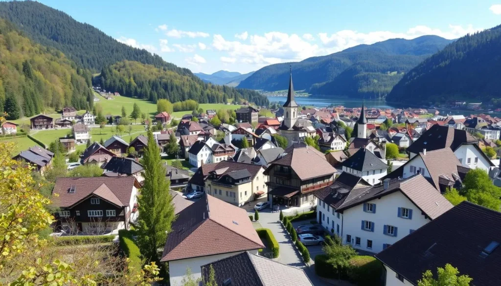 Image of Herisau town with traditional Appenzell architecture