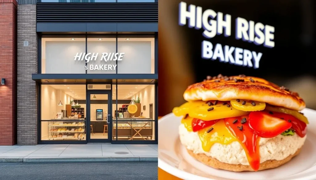 Image of High Rise Bakery's exterior or a popular breakfast item