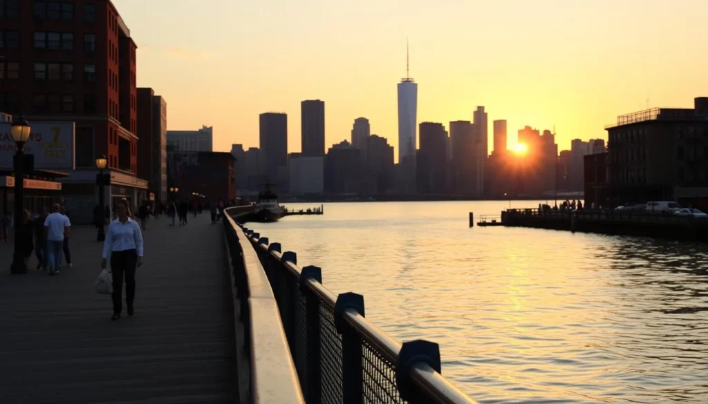 Image of Hoboken Waterfront Walkway with the Manhattan skyline in the background