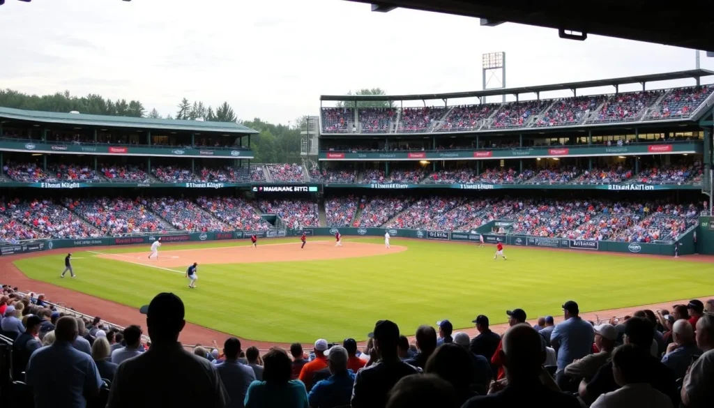 Image of Holman Stadium during a Nashua Silver Knights game