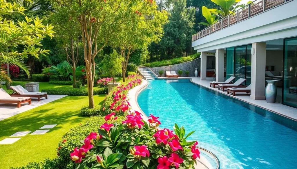 Image of I-Resort Hot Mineral Spring in Nha Trang, Vietnam, showcasing its beautifully landscaped gardens and modern spa facilities