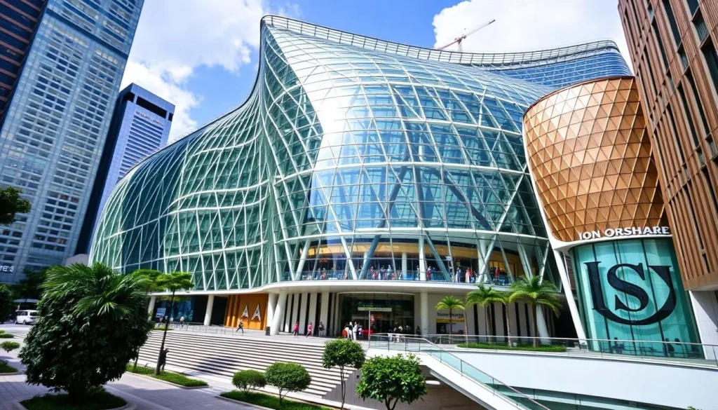 Image of ION Orchard shopping mall with its distinctive architecture