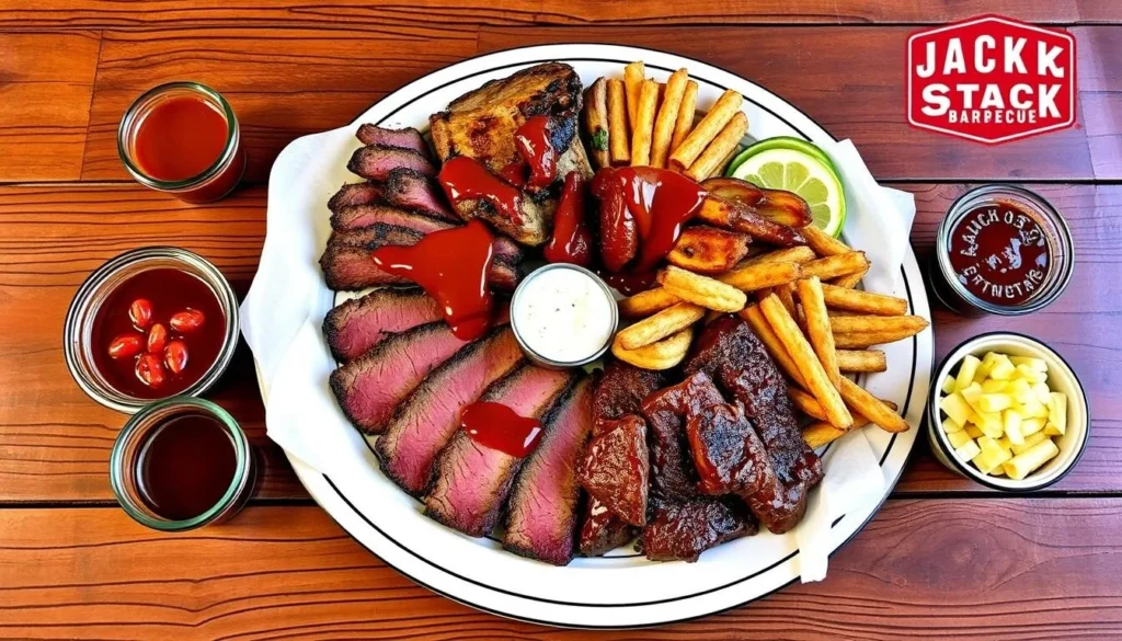 Image of Jack Stack Barbecue's signature barbecue platter