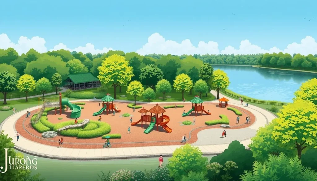 Image of Jurong Lake Gardens with a nature-inspired playground and a serene lake