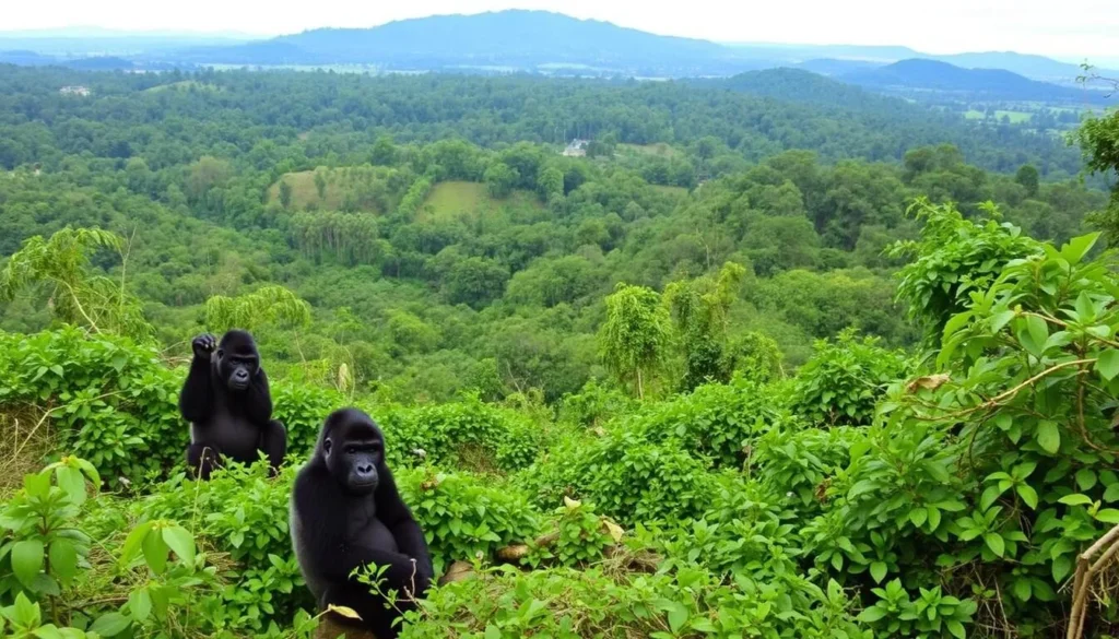 Image of Kahuzi-Biega National Park landscape with lowland gorillas