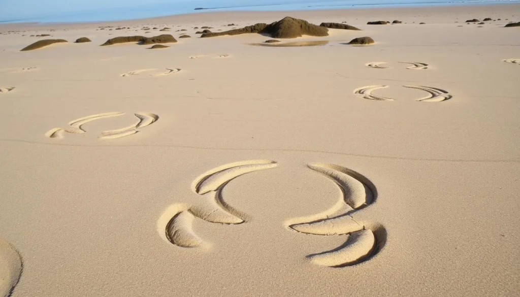 Image of Katka Beach with its unique crab patterns