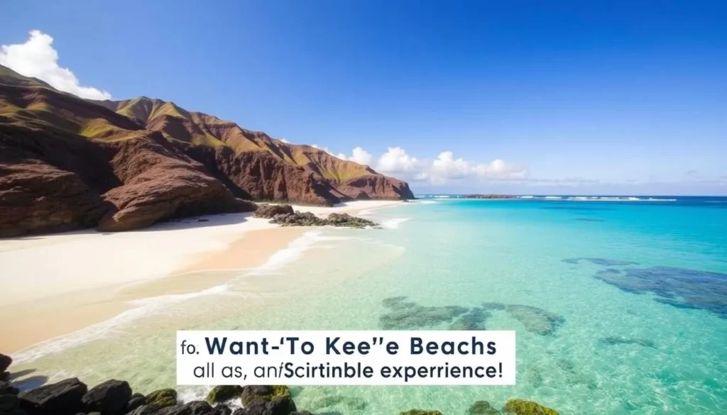 Image of Ke'e Beach with a caption: Plan Your Visit to Ke'e Beach