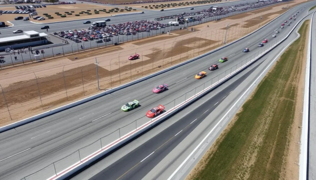 Image of Kern County Raceway Park with racing cars on the track
