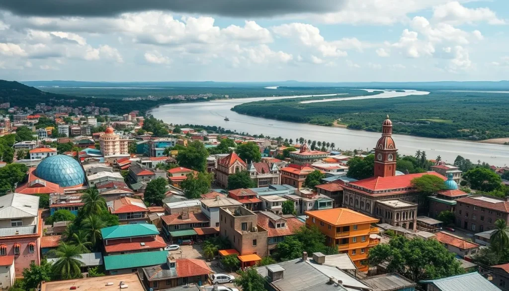 Image of Kisangani cityscape with the Congo River in the background