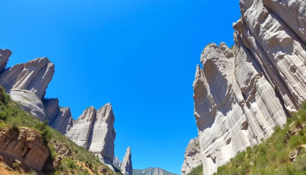 Image of La Huasteca Park Monterrey with limestone spires and canyon walls