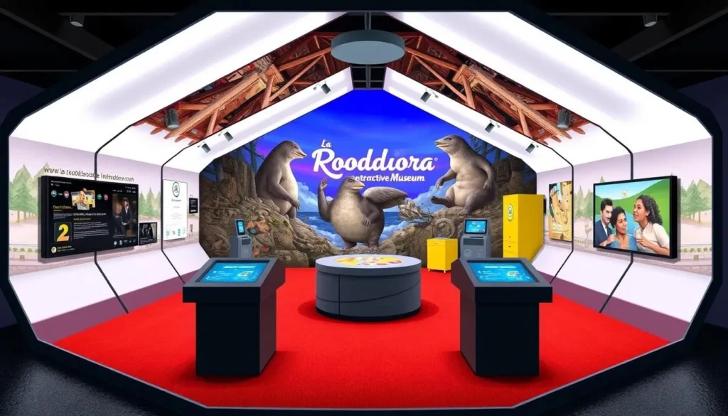 Image of La Rodadora Interactive Museum, featuring interactive exhibits and a 3D room.