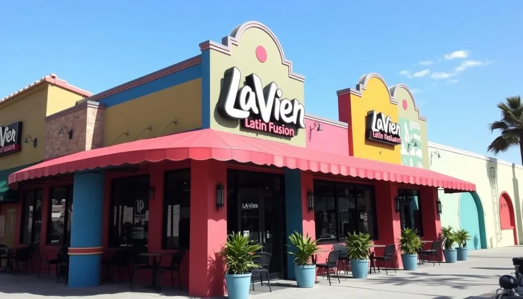 Image of LaVier Latin Fusion Restaurant's vibrant exterior