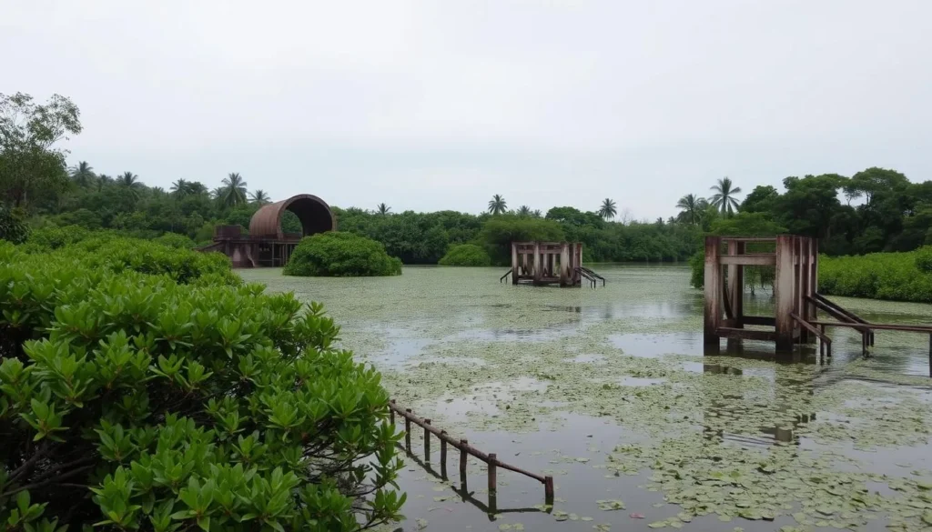 Image of Labrador Nature Reserve with a mangrove forest and historical relics