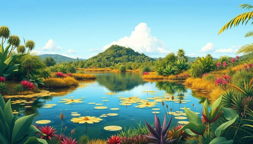 Image of Laguna de las Ilusiones with surrounding lush vegetation