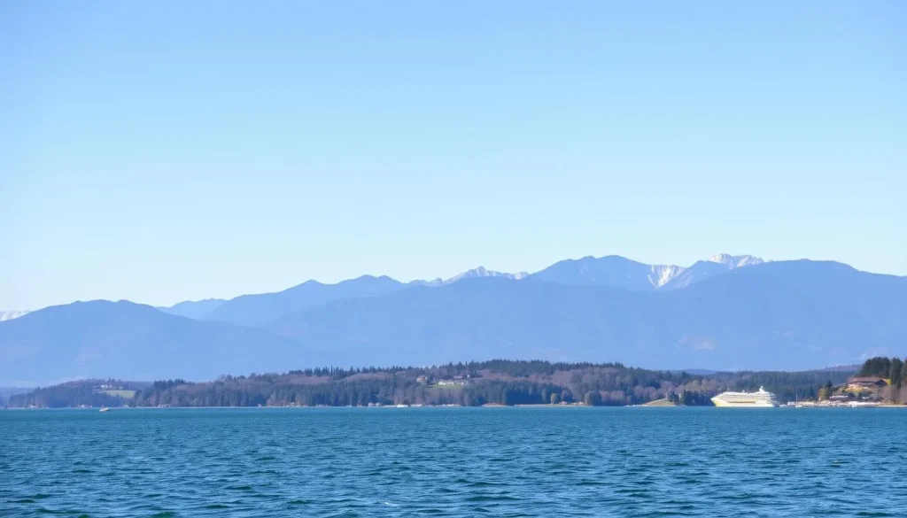Image of Lake Biel with the Jura mountains in the background
