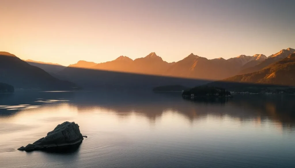 Image of Lake Constance with nearby mountains