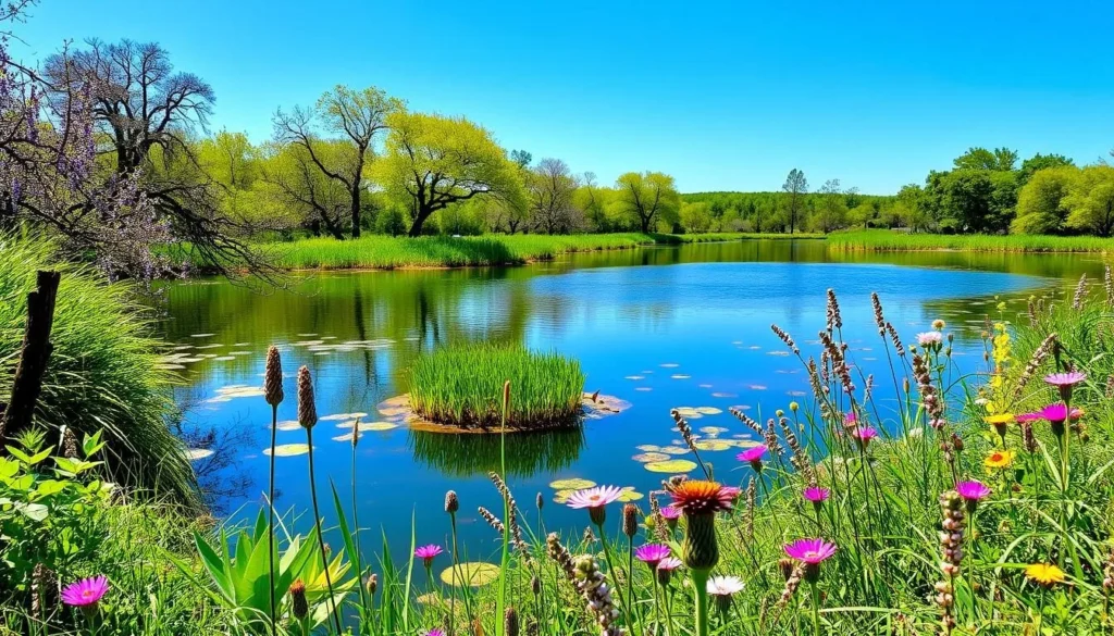 Image of Lake San Antonio during the spring season