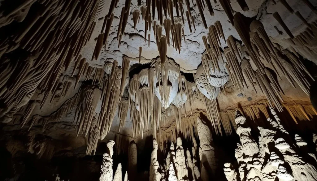 Image of Lake Shasta Caverns with stalactites and stalagmites