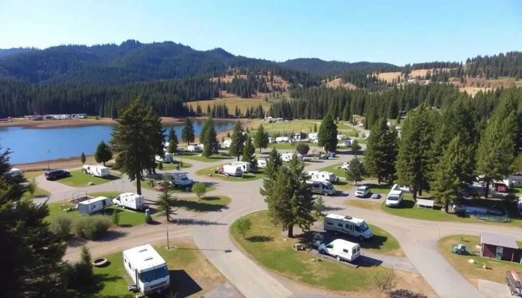 Image of Lake Siskiyou Camp Resort with RV sites and tent camping areas