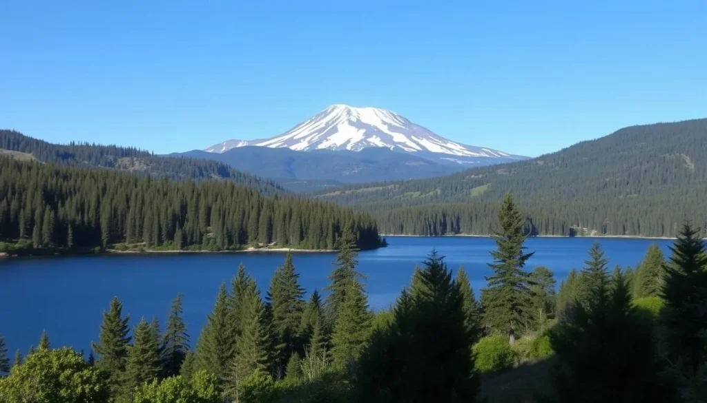 Image of Lake Siskiyou with Mount Shasta in the background