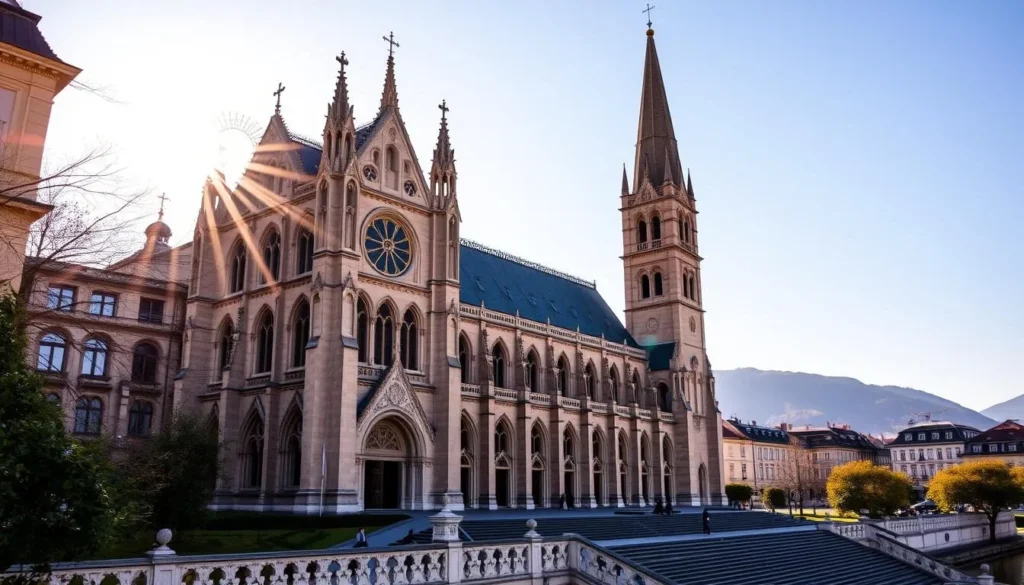 Image of Lausanne Cathedral during a sunny day