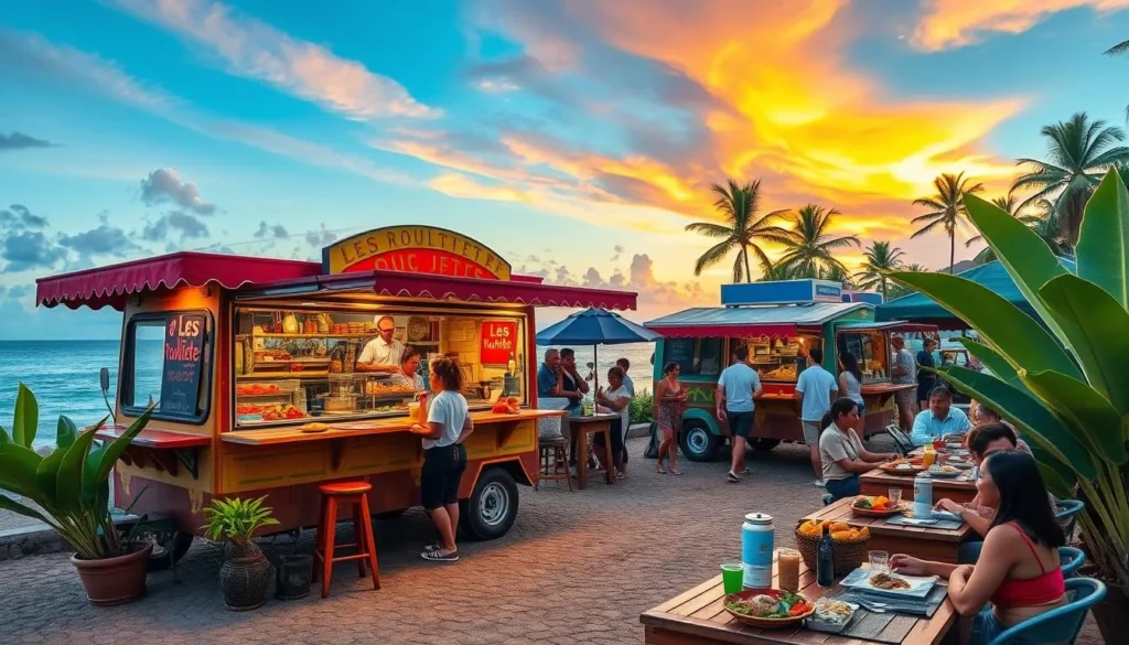 Image of Les Roulottes food trucks in Papeete