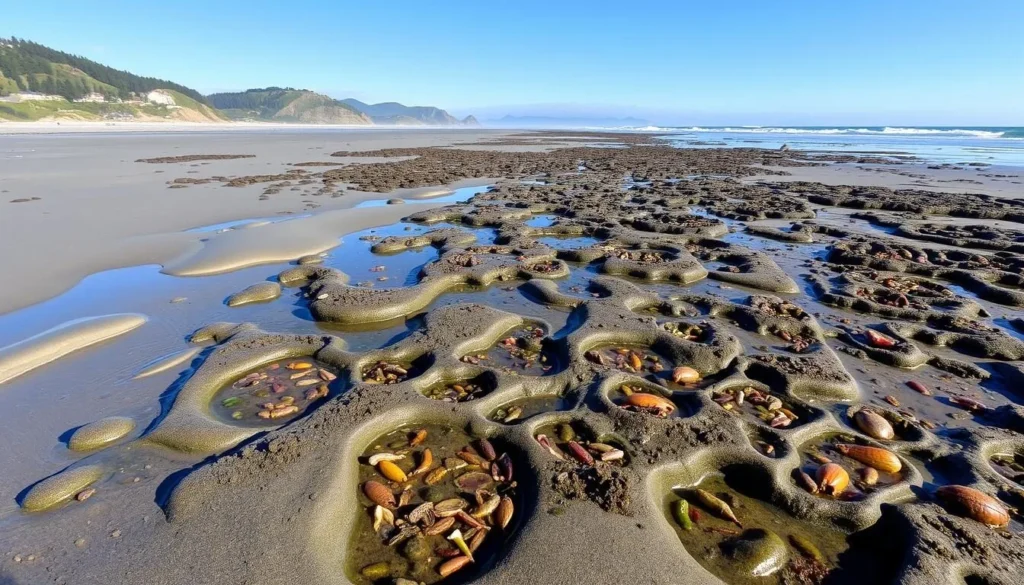 Image of Lincoln City's sandy shoreline with tide pools