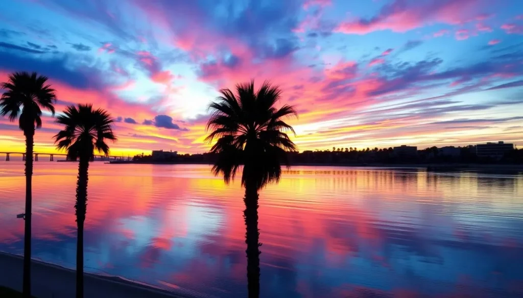Image of Long Beach during sunset