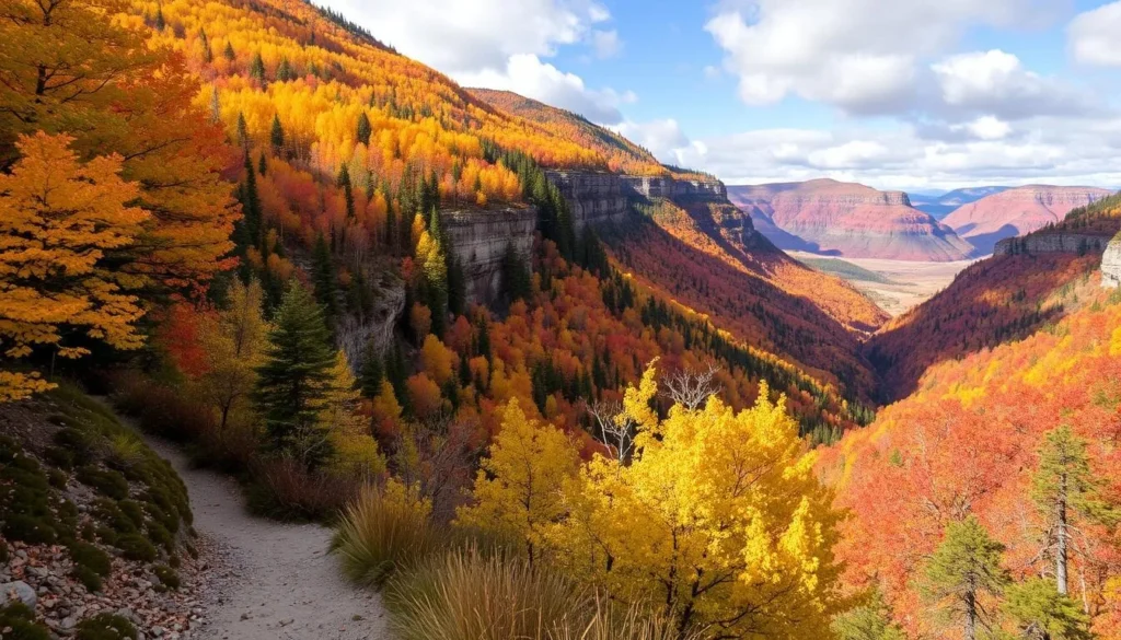 Image of Lundy Canyon Trail during fall