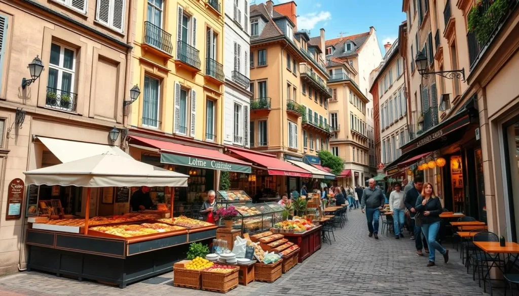 Image of Lyon's historic district with traditional Lyonnaise cuisine