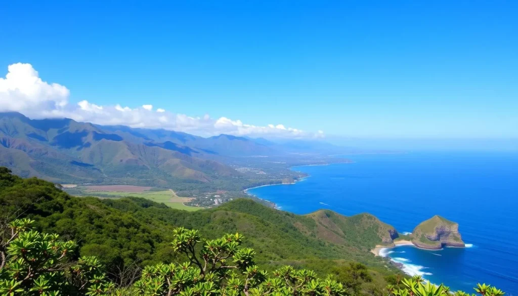 Image of Mākena State Park and surrounding landscape