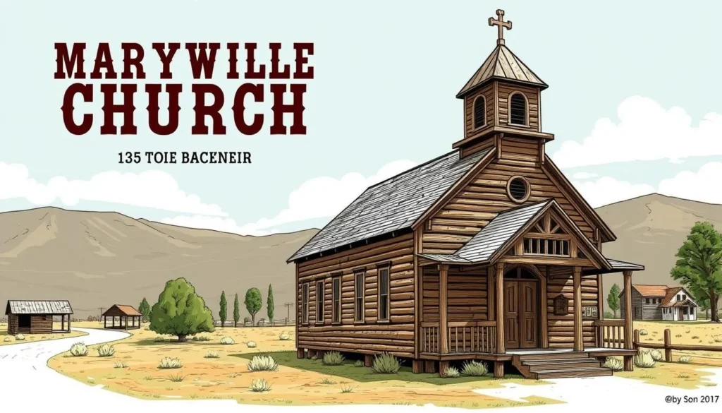 Image of Marysville Ghost Town's 135-year-old wooden church