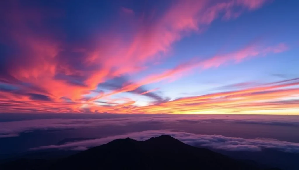 Image of Mauna Kea summit at sunset
