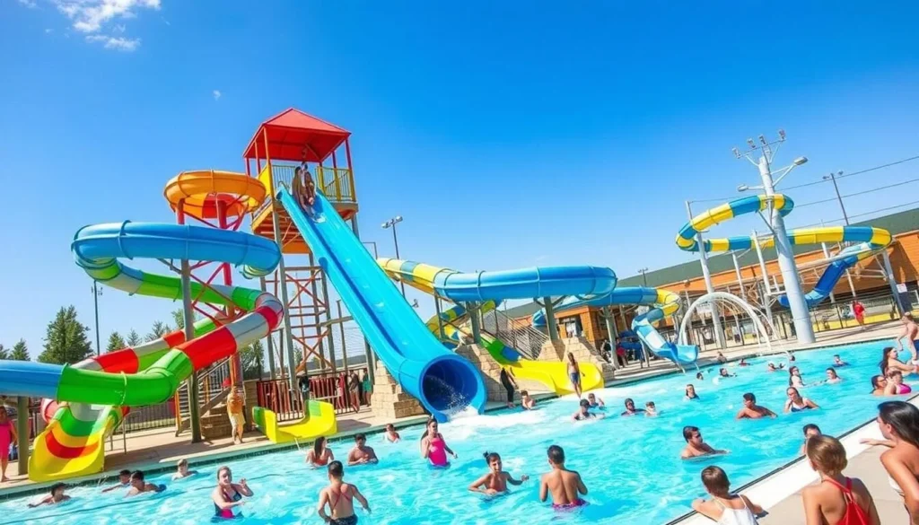 Image of McMurtrey Aquatic Center's water slides and pools