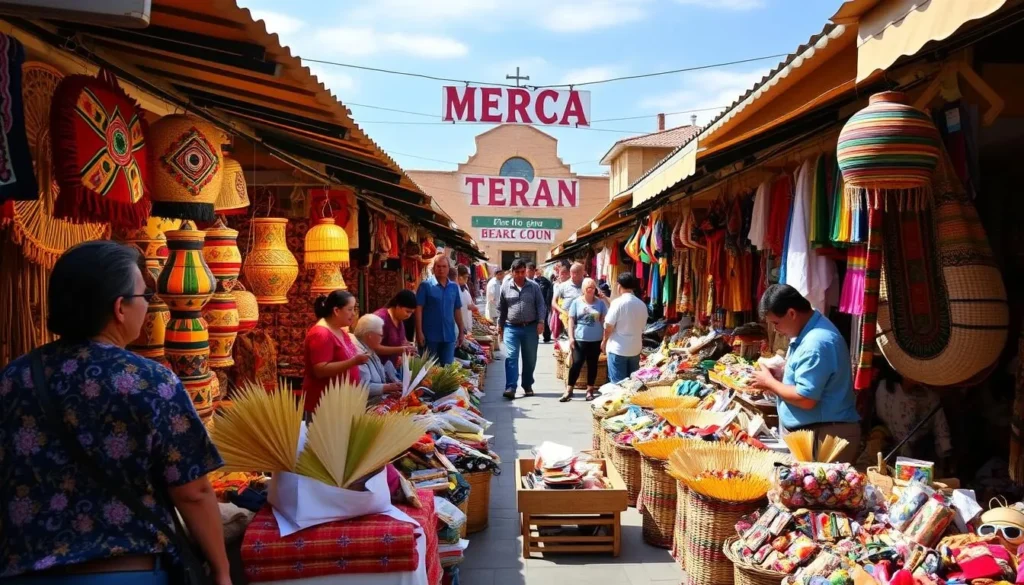 Image of Mercado Terán with vendors selling local handicrafts
