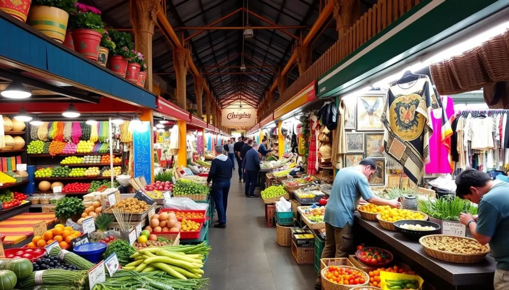 Image of Mercado Zaragoza with vibrant stalls and local artisans