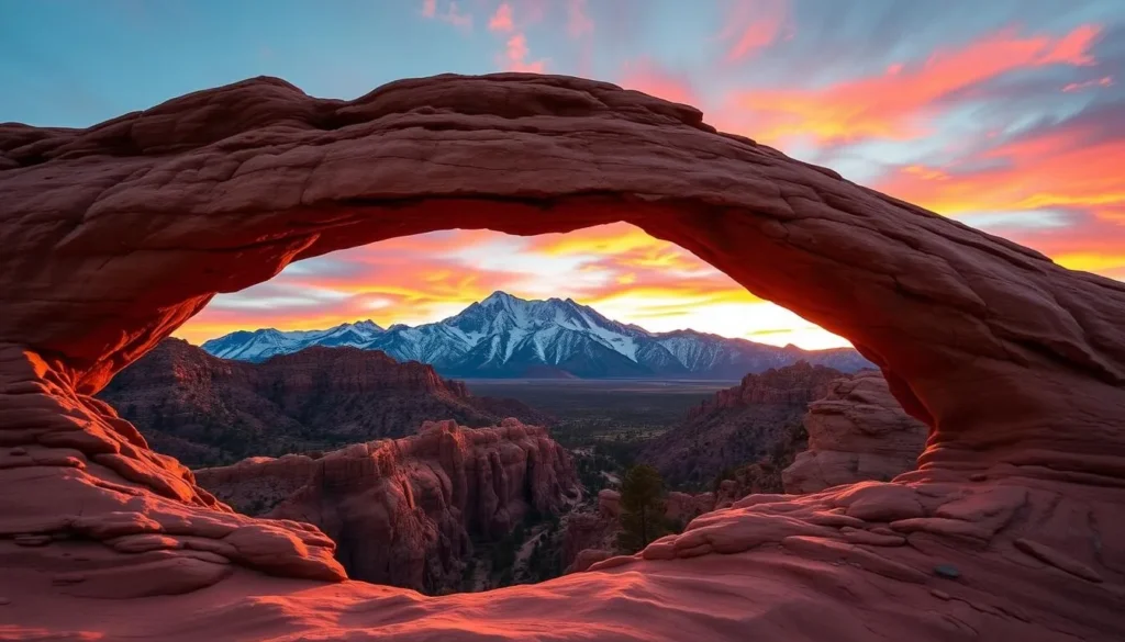 Image of Mobius Arch framing Mount Whitney