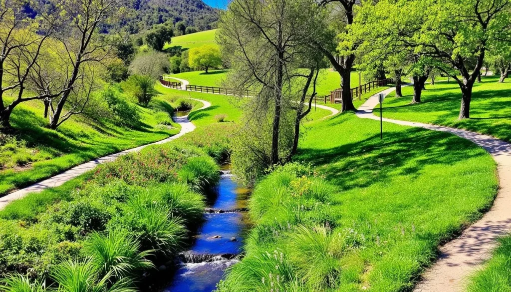 Image of Moore Creek Park Napa with trails and creek