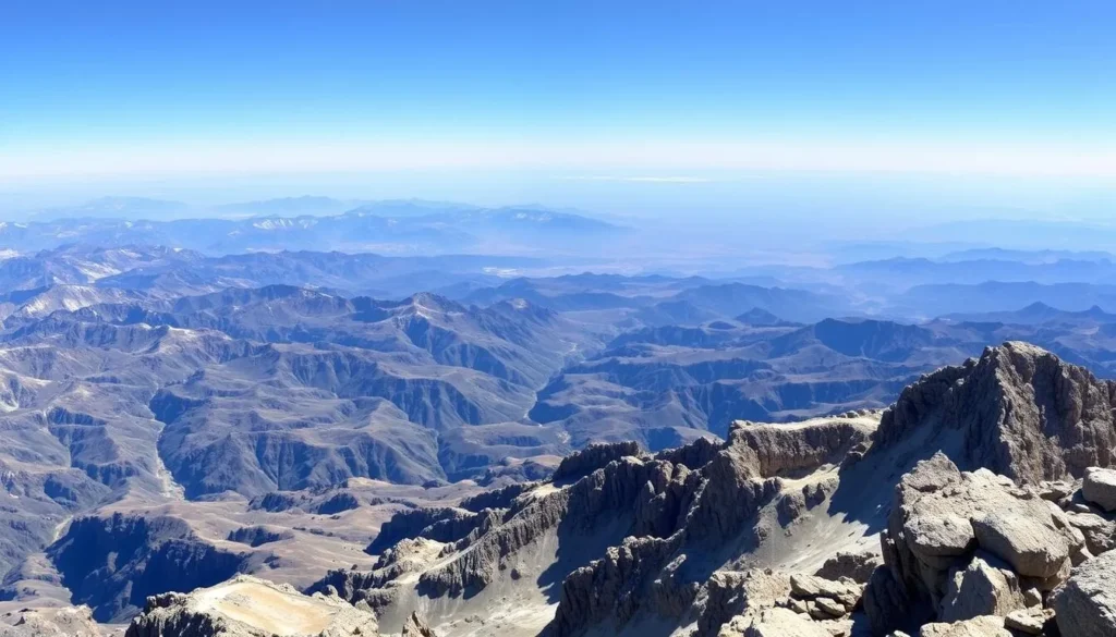 Image of Mount Whitney summit with a panoramic view