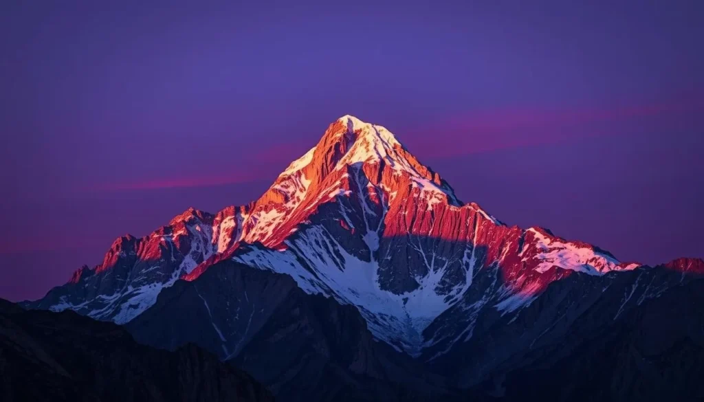 Image of Mount Whitney's peak at sunrise