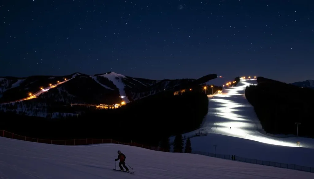 Image of Mt. Hood Skibowl during night skiing
