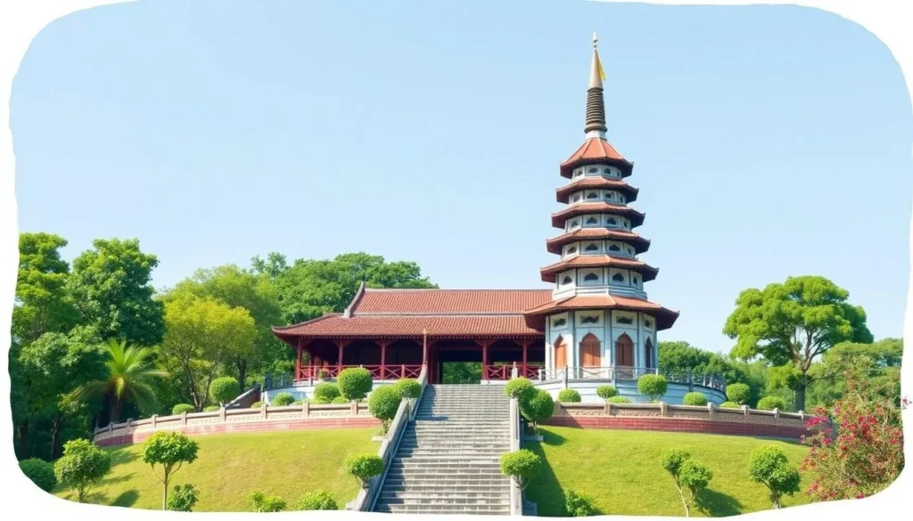 Image of Nam Nha Pagoda, showcasing its serene surroundings