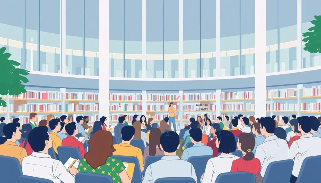 Image of National Library Singapore with an author talk