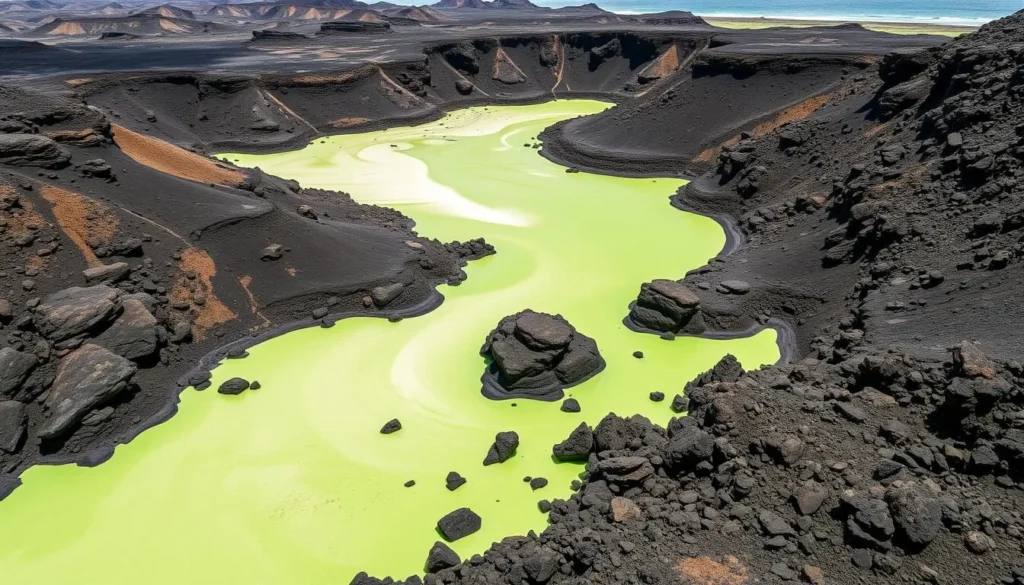 Image of Papakolea Green Sand Beach with its distinctive olive-green sand and volcanic landscape