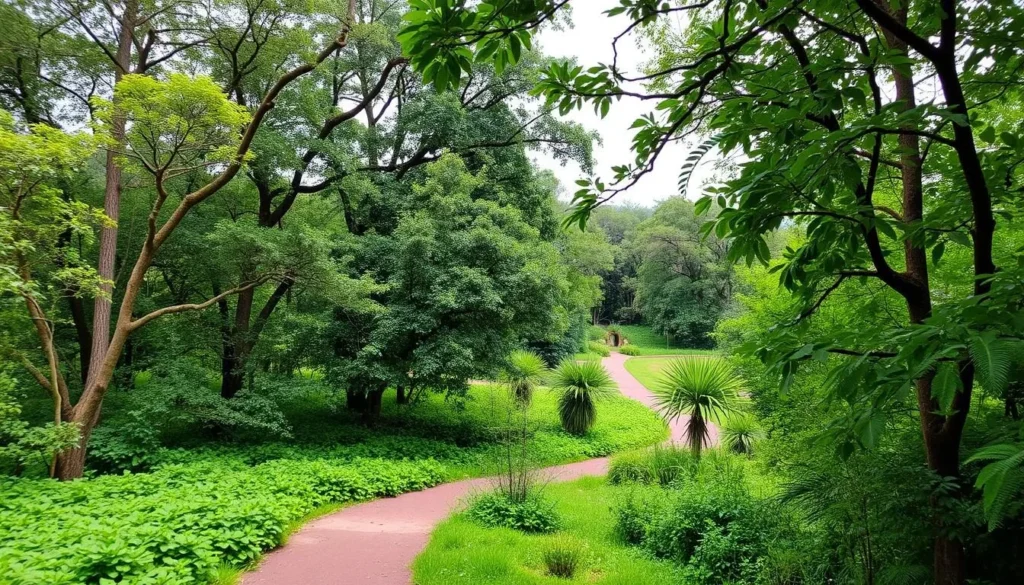 Image of Parc de la Réserve Naturelle de Tshikapa, showcasing its lush greenery and walking trails.