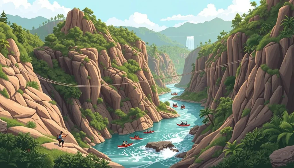 Image of Parque de Aventura Boca de Túnel with river canyon and adventure activities