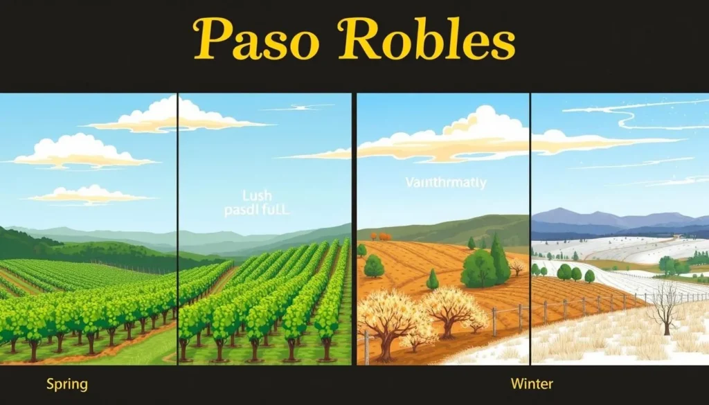 Image of Paso Robles vineyard in different seasons