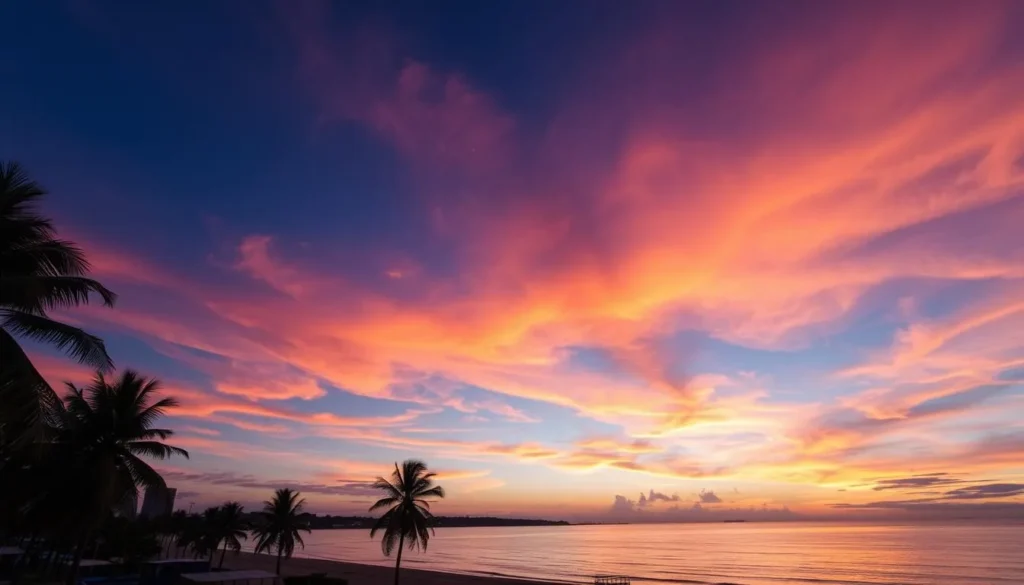 Image of Pattaya City's beachfront at sunset