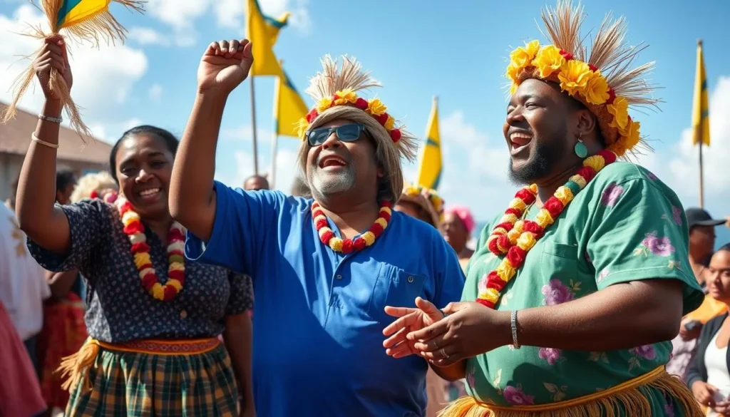 Image of Pitcairn Islanders celebrating Bounty Day with traditional activities